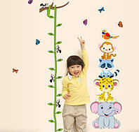 Детская наклейка ростомер на стену Green Life Зоопарк AY9201