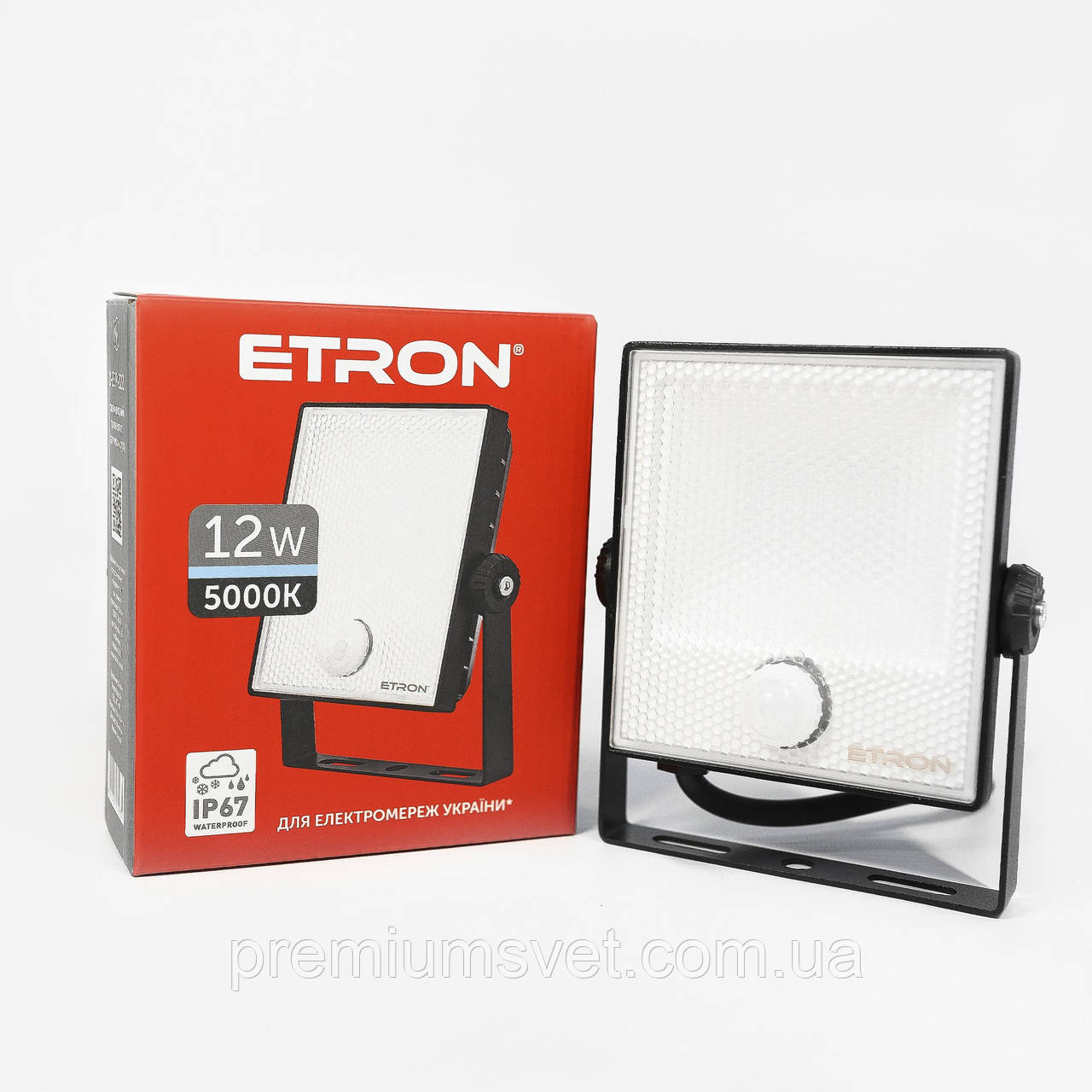 Прожектор ETRON 1-ESP-222 12W 5000K з датчиком присутності, фото 1