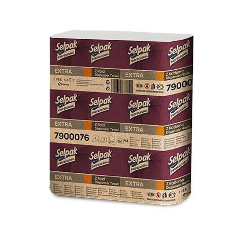 Рушники паперові целюлозні "Selpak Pro" Extra, Z-подібні.,по 200шт., 2-х шарові білий