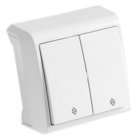 Вимикач 2 прохідний відкр. VERA (білий) 12шт./уп. (арт. 90681017)