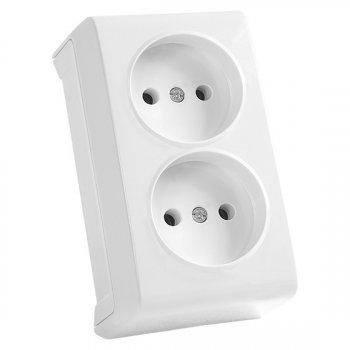 Розетка 2 відкр. VERA (білий) 12шт./уп. (арт. 90681055), фото 1