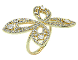 Каблучка Xuping QQMМ Позолота 14K "Метелик з цирконієм" р.16.5-17.5, фото 3