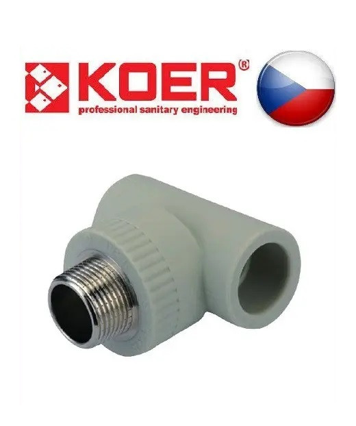 Трійник Зовнішня Різьба 25х3/4х25 ПП KOER
