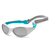 Дитячі сонцезахисні окуляри 3+ Flex Koolsun KS-FLWA003 біло-бірюзові