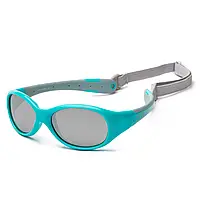 Дитячі сонцезахисні окуляри 3+ Flex Koolsun KS-FLAG003 бирюзово-сірі