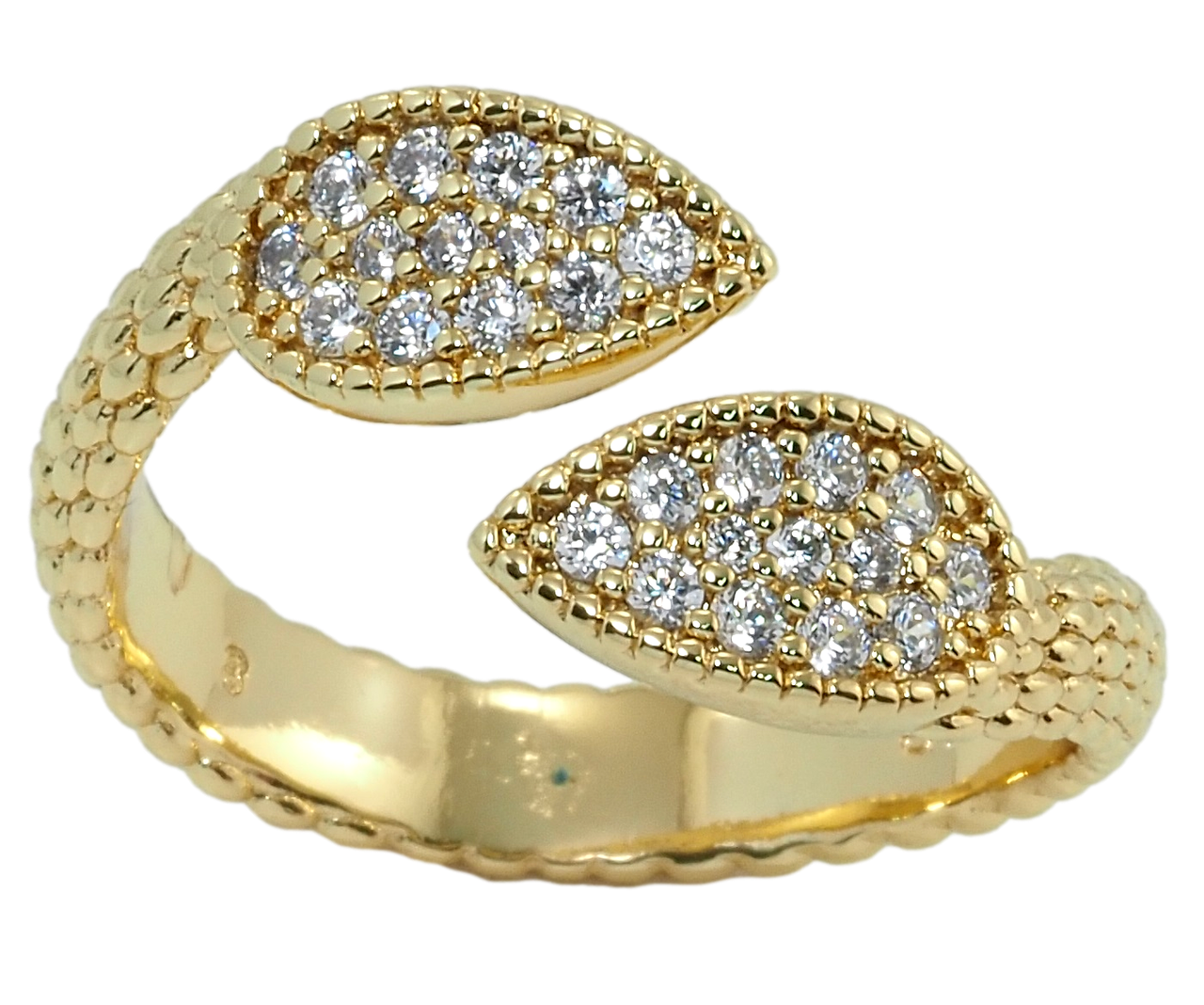 Каблучка Xuping QQMМ Позолота 14K "Краплинки з цирконієм" р.16-17,17-18