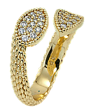 Каблучка Xuping QQMМ Позолота 14K "Краплинки з цирконієм" р.16-17,17-18, фото 3