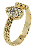 Каблучка Xuping QQMМ Позолота 14K "Краплинки з цирконієм" р.16.5-17.5, фото 3
