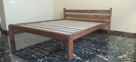 Ліжко двоспальне арт.Анастасія 160х200 з натуральної деревини, покриття масло-воском різних кольорів, фото 2