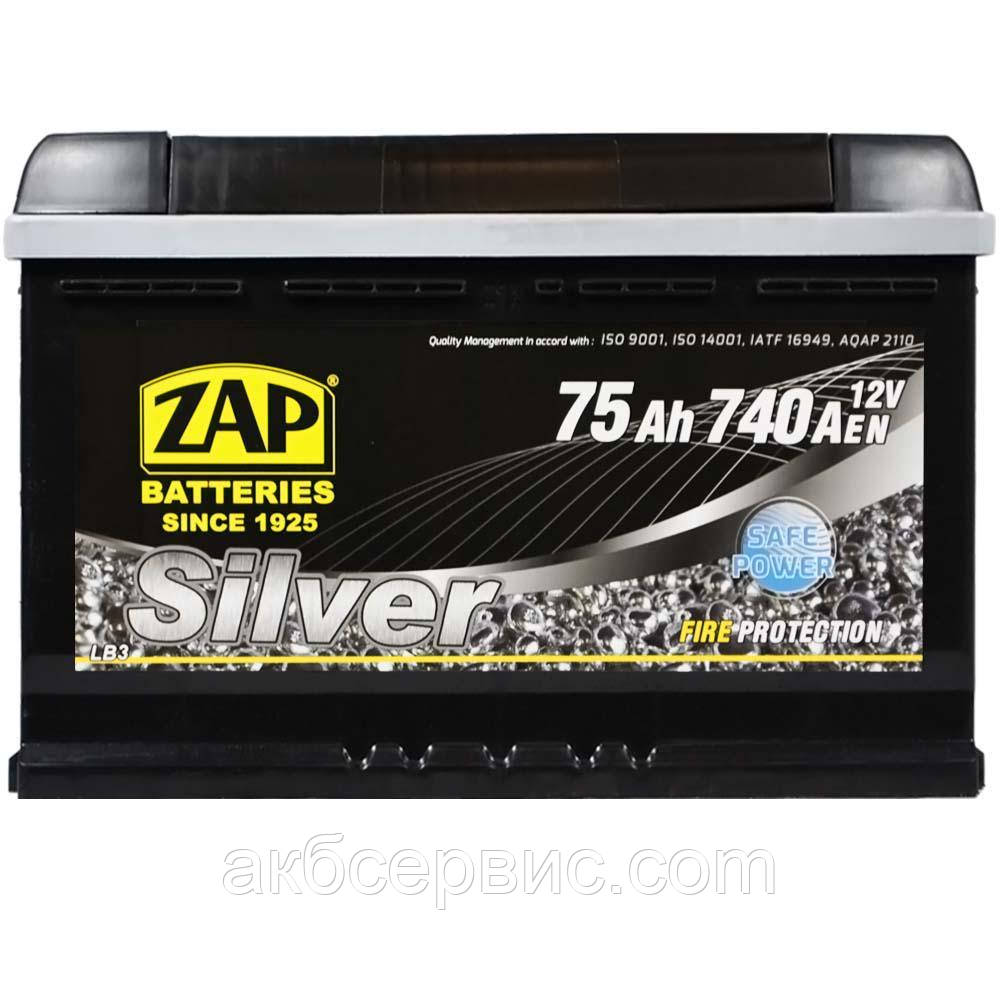 Акумулятор автомобільний ZAP Silver 6СТ-75 АзE