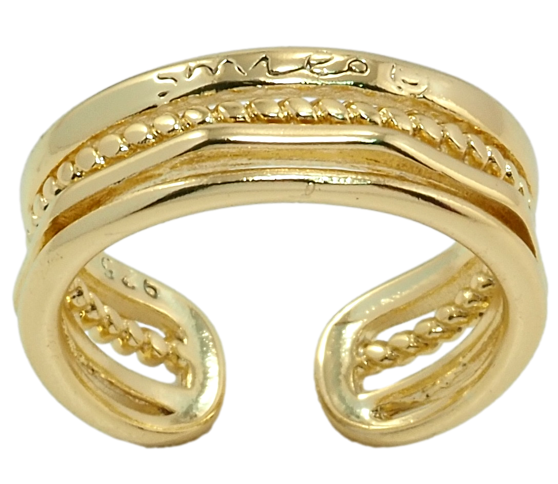Каблучка Xuping QQMМ Позолота 14K "Широка шинка з орнаментом" р.15-16