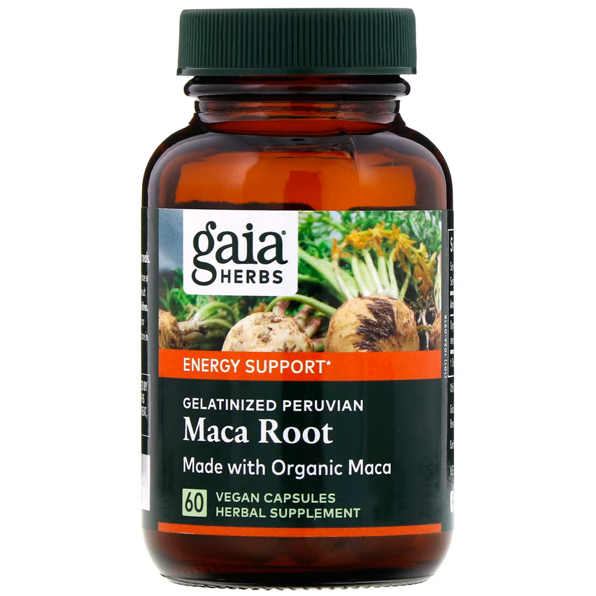 Корінь Маки перуанської/Gelatinized Peruvian Maca Root 500 mg 60 Vegan Capsules Gaia Herbs USA