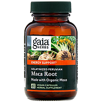 Корень Маки перуанской / Gelatinized Peruvian Maca Root 500 mg 60 Vegan Capsules Gaia Herbs USA