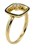 Каблучка Xuping QQMM Позолота 14K "Прямокутник з цирконієм" р.16.5,17,18,19.5, фото 3