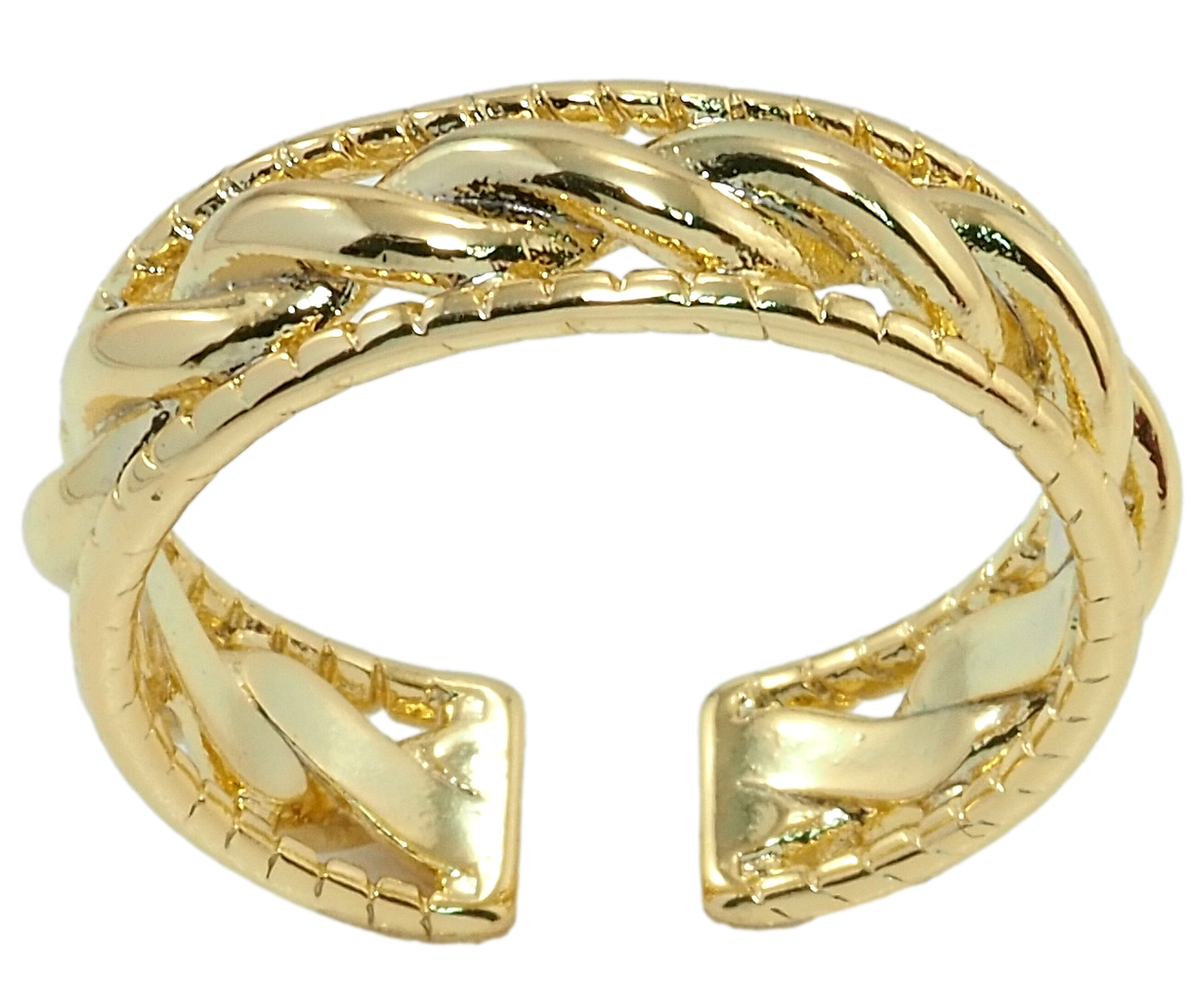 Каблучка Xuping QQMM Позолота 14K "Візерунок шнур" р.16-17
