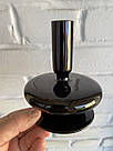 Підсвічник святковий REMY-DEСOR скляний Теллі чорного кольору для тонкої свічки висота 11 см декор для дому, фото 3