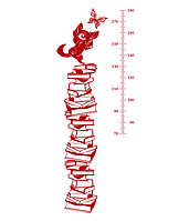Наклейка на стену Ростомер «Котенок на книгах» с оракала