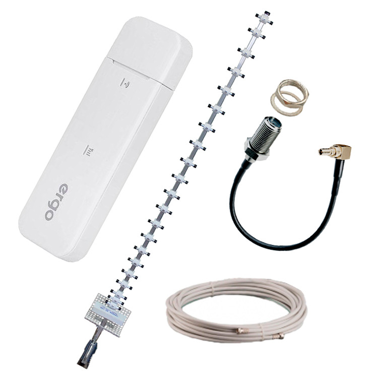 4G Wi-Fi комплект "Універсальний Інтернет" (всечастотний 4G Wi-Fi USB-роутер ERGO W02-CRC9+антена 21 Дб)