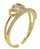 Каблучка Xuping QQMМ Позолота 14K "Доріжка цирконію з орнаментом" р.16-17, фото 3