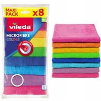 САЛФЕТКА ИЗ МИКРОФИБРЫ Vileda Microfibre Colors 30x30 cm, 9 шт/уп