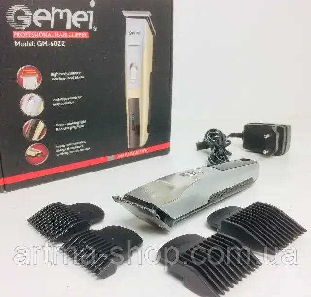 Машинка-тример для стриження волосся й бороди Gemei GM-6022