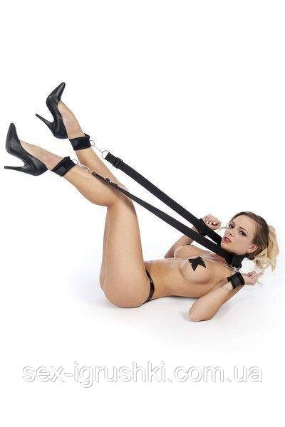 Фіксатори для ніг і рук Fetish Tentation Neck, Wrist and Ankle Strap з маскою на очі SO3741