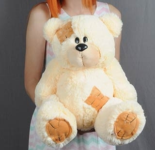 Плюшевий подарунок ведмедик кремовий маленький 50 см, М'які пухнасті ведмеді іграшки для коханої дівчини