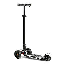 Самокат триколісний дитячий (d-13см, кермо 75.5-87см, ножне гальмо) MAXI Best Scooter S - 10911 Чорний, фото 3