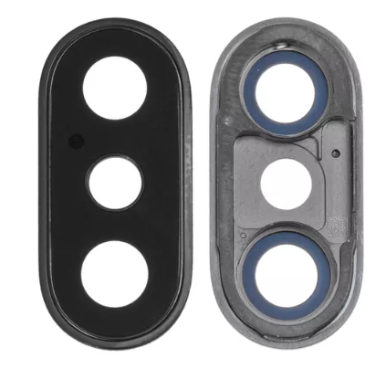 Скло камери з рамкою для смартфону Iphone XS, чорний