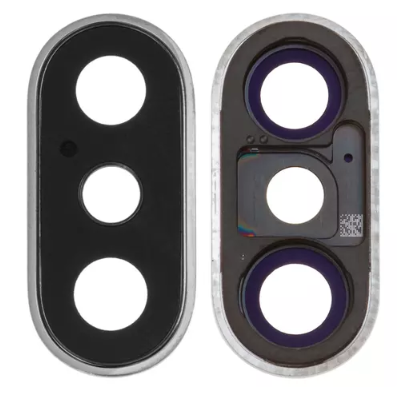 Скло камери з рамкою для смартфону Iphone XS, білий