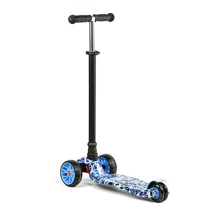 Самокат триколісний дитячий (d-13см, кермо 75.5-87см, ножне гальмо) MAXI Best Scooter S - 10881 Синій, фото 2