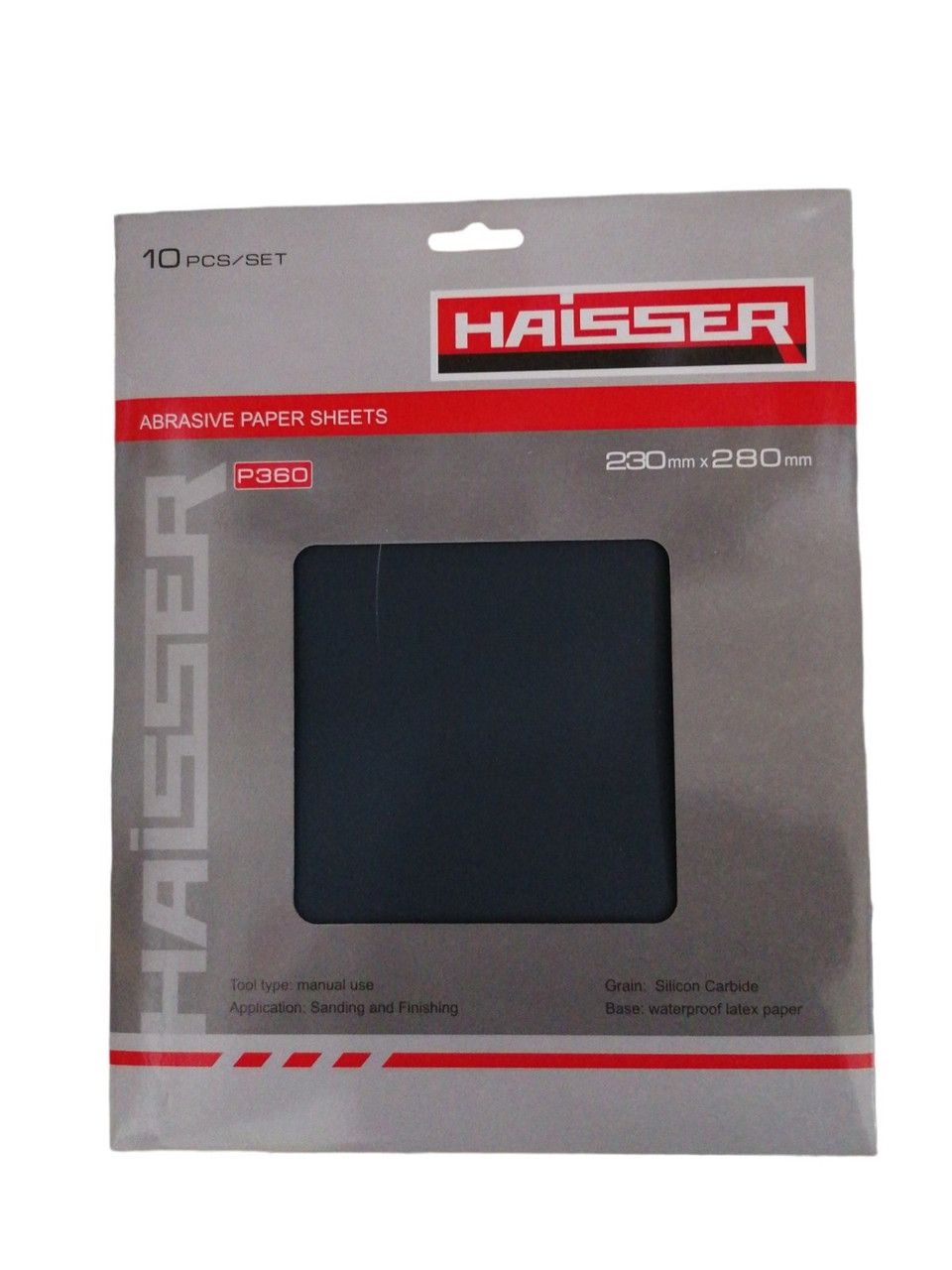 Шліфувальний папір, листовий 230ммх280мм, зерно 360, HAISSER 118551 (5811708)