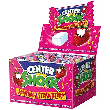 Жуйки Center Shock Strawberry, полуниця, 100шт/уп