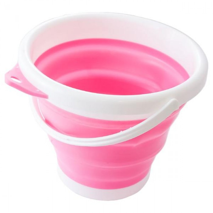 Ведро 10 литров туристическое складное Collapsible Bucket Розовое - фото 1 - id-p1654685469