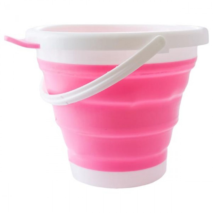 Ведро 10 литров туристическое складное Collapsible Bucket Розовое - фото 4 - id-p1654685469