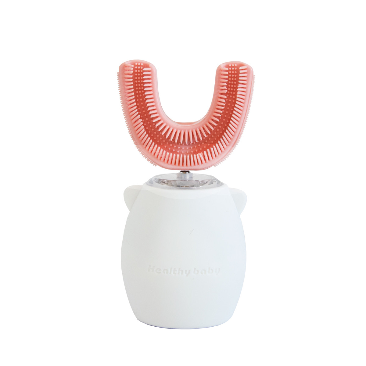 Детская электрическая зубная щетка "Уточка", Бело/Розовая силиконовая зубная щетка для детей с подсветкой (TO) - фото 7 - id-p1654685879