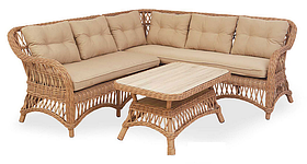 Комплект плетених меблів Pradex Беатріче кутовий диван з журнальним столиком