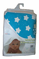 Полотенце уголок Duetbaby "Lux" с капюшоном для купания детей (100х100см) звезда голубой