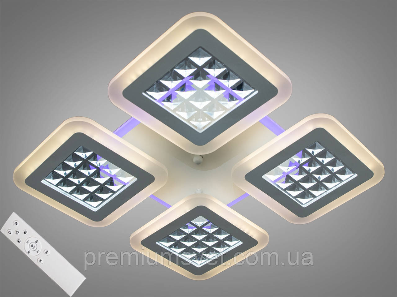 Світлодіодна сучасна потолочна люстра MX2723/4S WH LED 3 color dimmer
