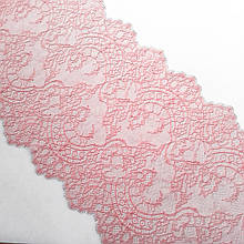 Ажурне французьке мереживо шантильї (з війками) рожево-персикового кольору шир.30 см, довжина куп.3 м.