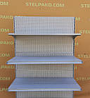 Торгові односторонні (пристінні) стелажі «Колумб» 200х102 см., світло-сірі, Б/у, фото 7