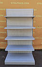 Торгові односторонні (пристінні) стелажі «Колумб» 200х102 см., світло-сірі, Б/у, фото 2