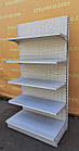 Торгові односторонні (пристінні) стелажі «Колумб» 200х102 см., світло-сірі, Б/у, фото 3