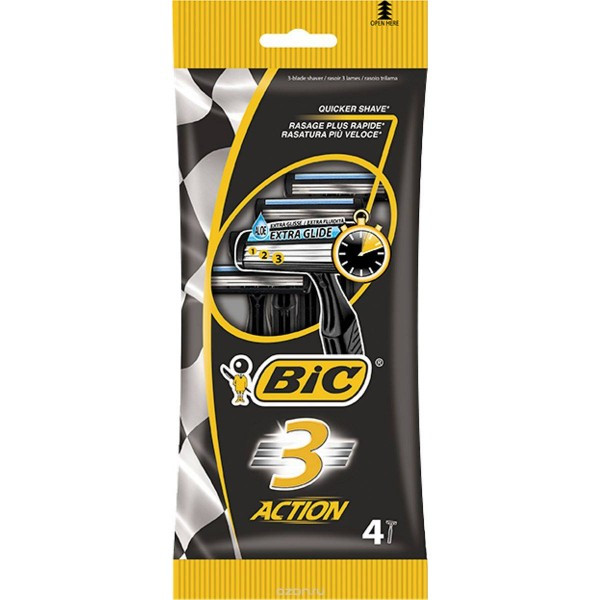 Набір одноразових верстатів для гоління BiC Action 3, 4 шт.