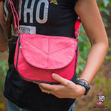 Жіноча шкіряна сумка рожева Івонн, фото 3