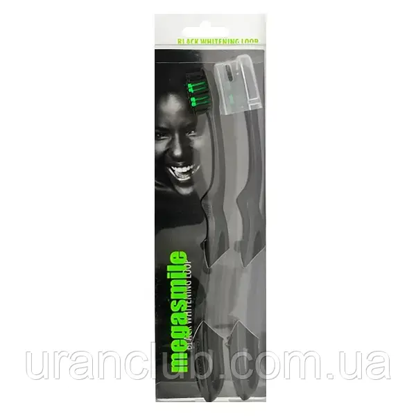 MEGASMILE Зубна щітка «Black Whitening LOOP» 2 шт, фото 1