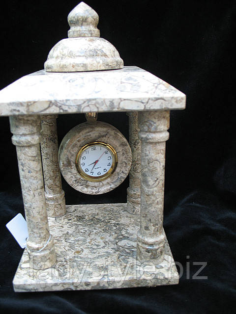 Годинник камінний настільний — Пагода з натуральної яшми, фото 1