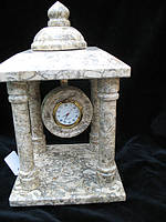 Часы каминные настольные -Пагода из натуральной яшмы