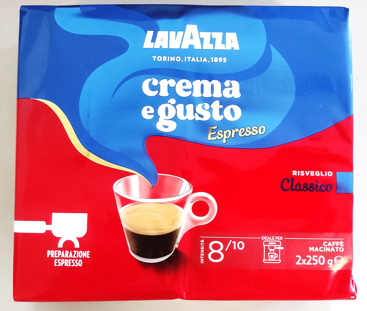 Кава Lavazza Crema e Gusto Espresso мелена, вакуумний брикет 2 шт. Х 250 г ІТАЛІЯ