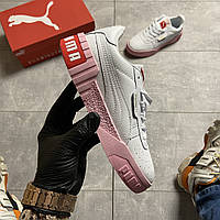 Женские кроссовки Puma Cali White and Pink Sole, женские кроссовки пума кали